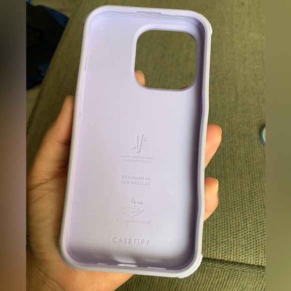 CASETiFY iPhone 14 Pro Case impact Protective Case with 2 pop sockets Purple EUC - Picture 11 of 16